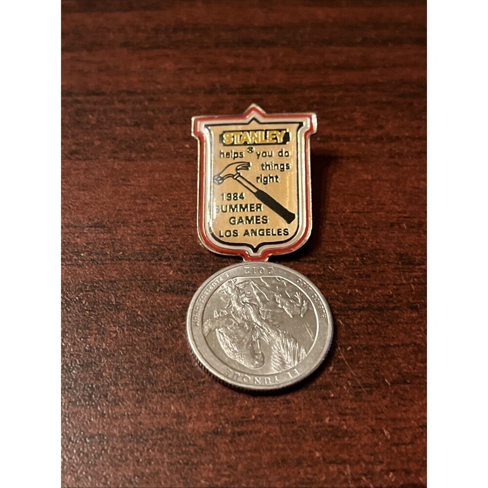 1984 Los Angeles Olympics‎ Stanley Tools Lapel Hat Pin - Picture 2 of 3